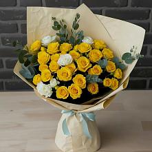 Букет цветов из:  Розы #REPLACE_PRED# Черемшан