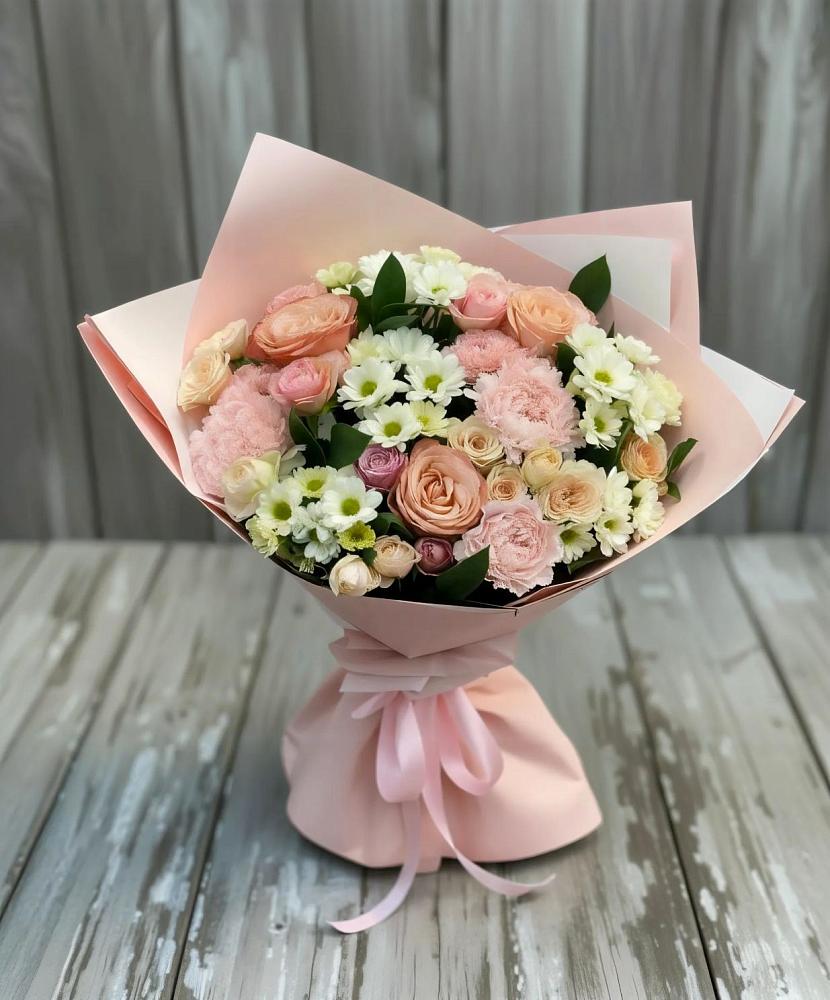 Букет цветов из: Гвоздики, Розы и Хризантемы в Черемшан