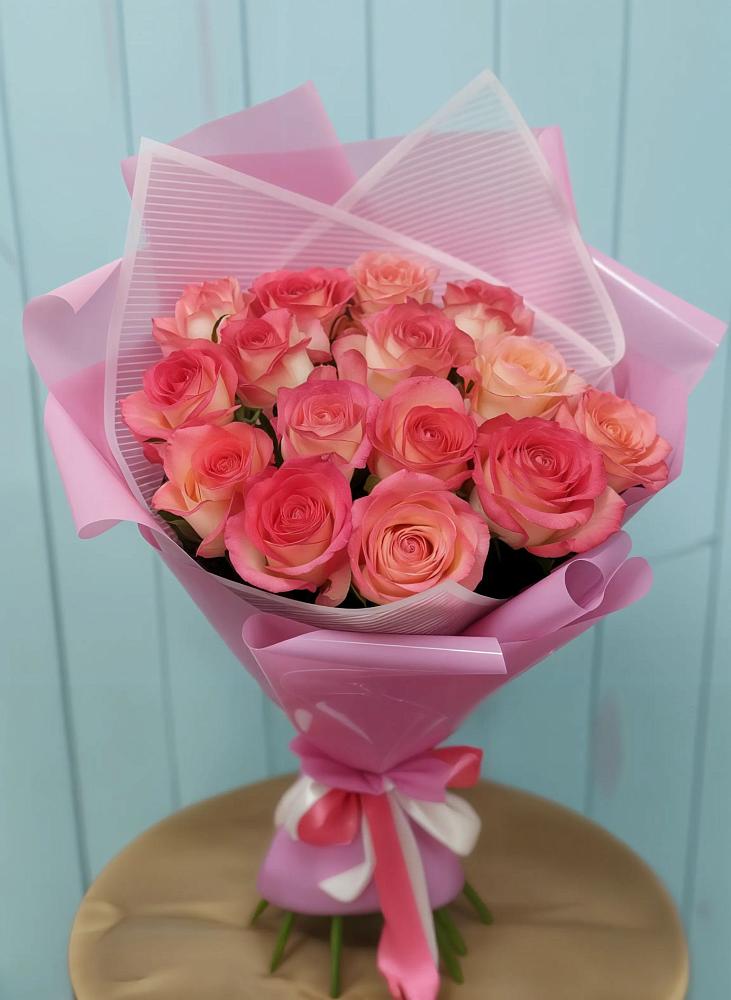 Букет 15 Розовых роз Равель в Черемшан