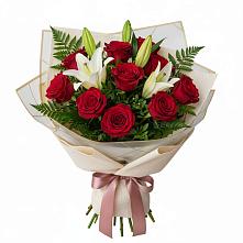 Букет цветов из:  Лилии и Розы в Черемшан