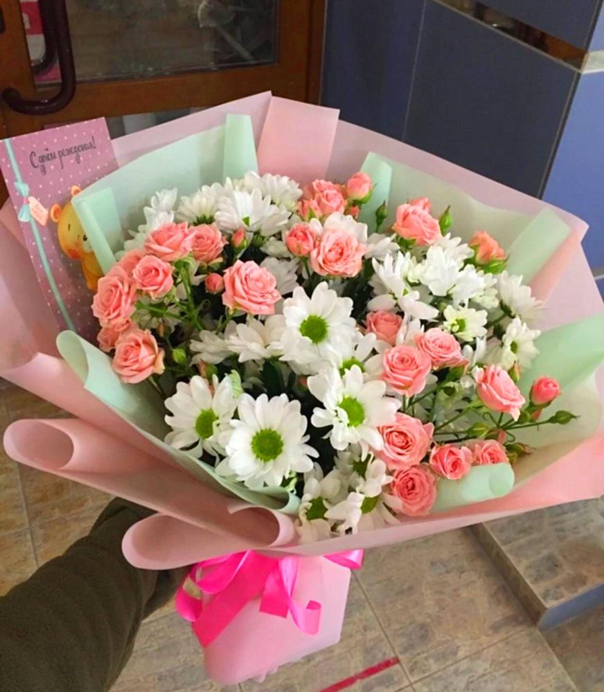 Букет цветов из: Розы и Хризантемы в Черемшан