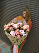 Букет цветов из:  Розы #REPLACE_PRED# Черемшан