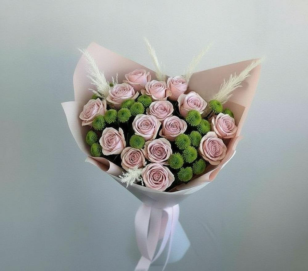 Букет цветов из: Розы и Хризантемы в Черемшан