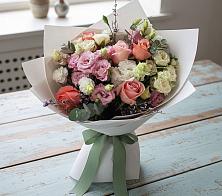 Букет цветов из:  Розы, Лизиантусы и Гвоздики в Черемшан