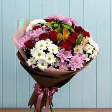Букет цветов из:  Розы, Хризантемы и Альстромерии в Черемшан