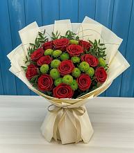 Букет цветов из:  Розы и Хризантемы в Черемшан