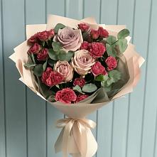 Букет цветов из:  Гвоздики и Розы в Черемшан