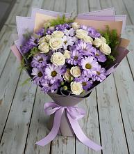 Букет цветов из:  Хризантемы и Розы в Черемшан